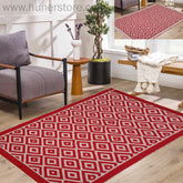 Rhombus Style - Red & Peach (4ft x 6Ft)